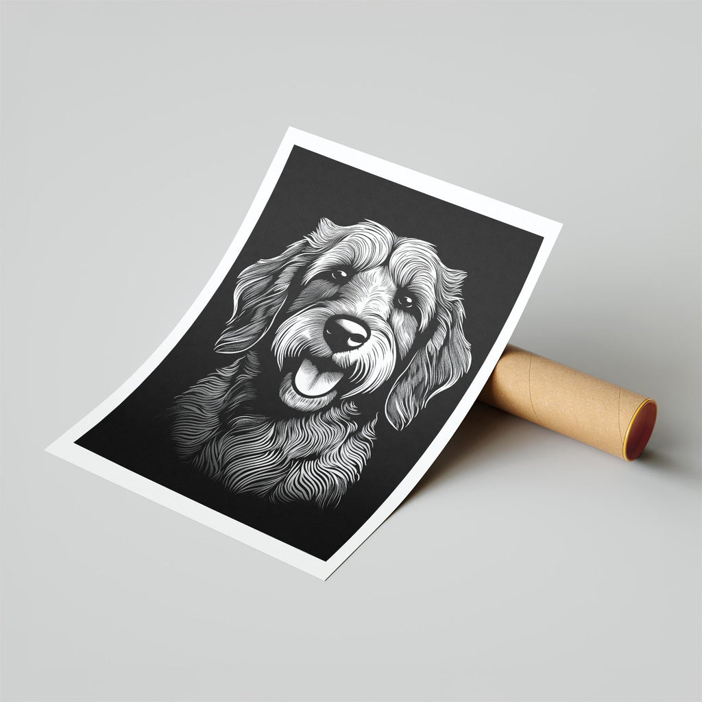 Groodle Line Dog Series in Black and White image 6