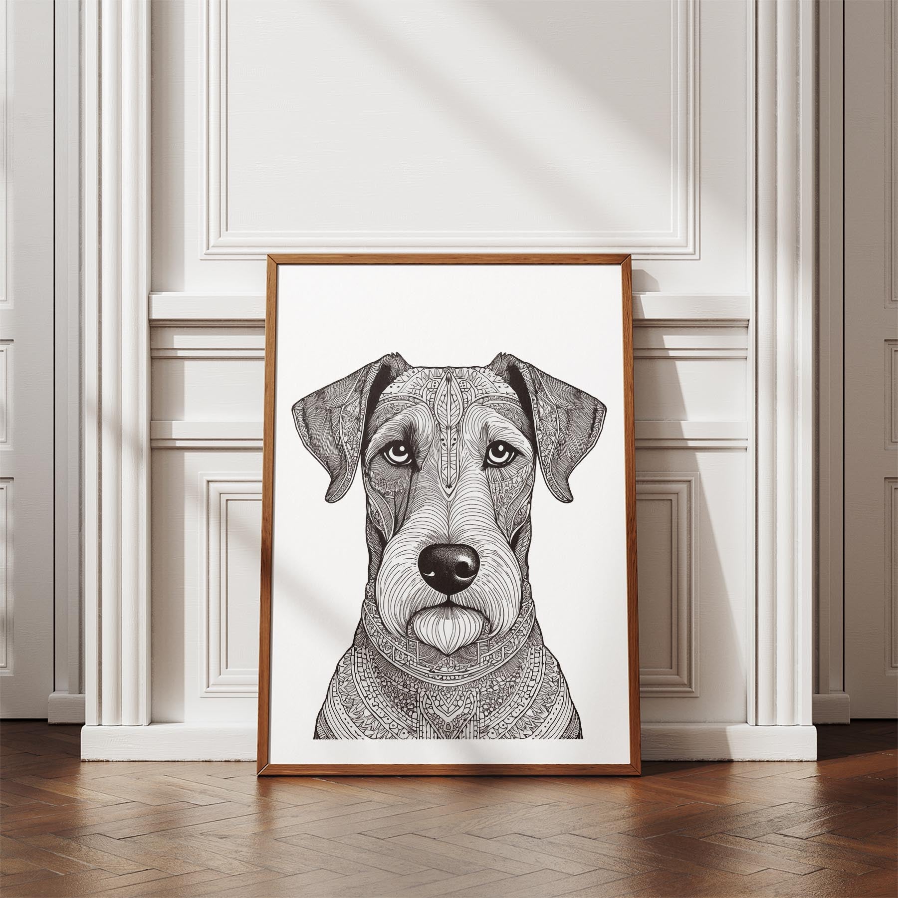Irish Terrier Mandala Black and White Dog Series image 4
