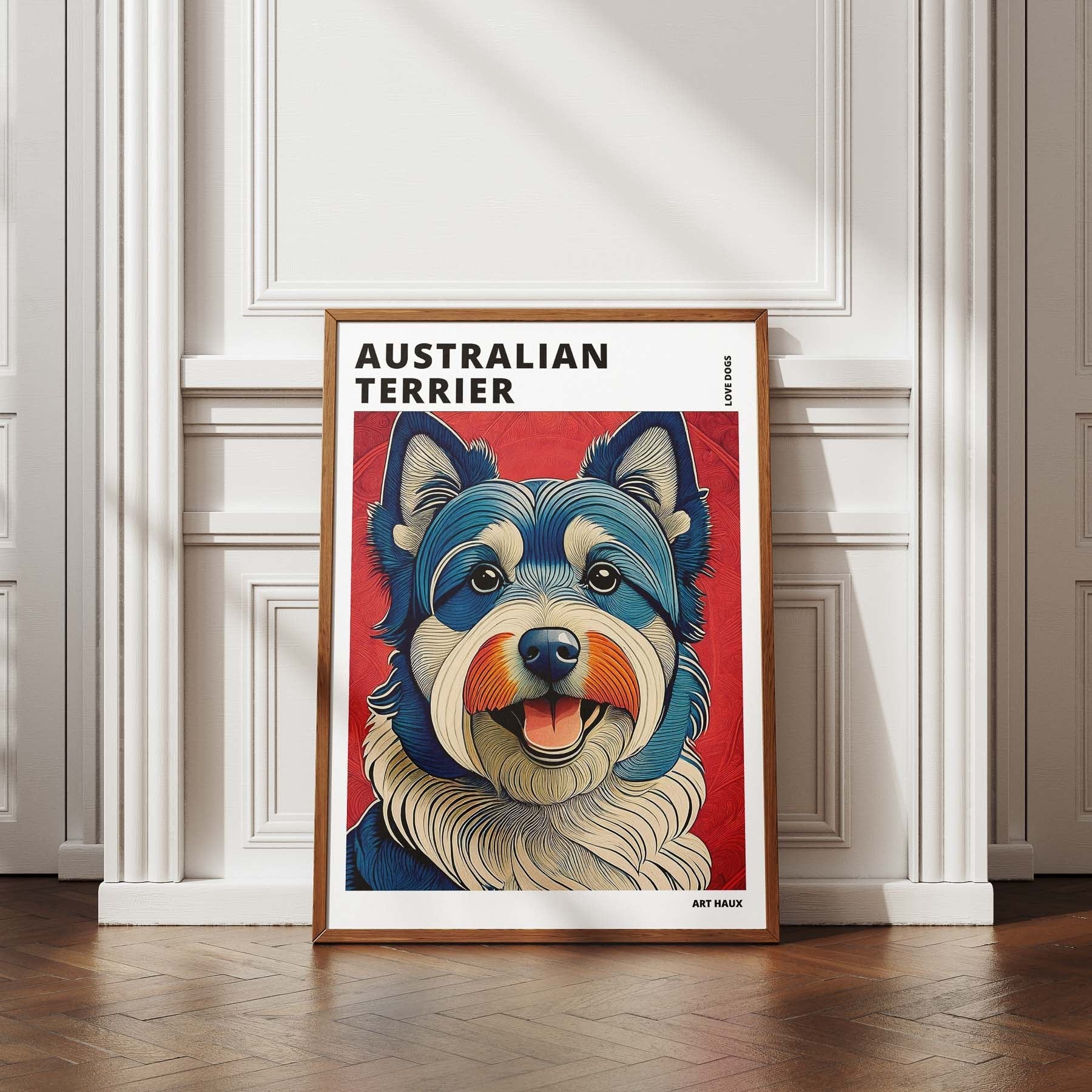 Australian Terrier Hokusai Japanese Inspired Dog Series with Text image 4