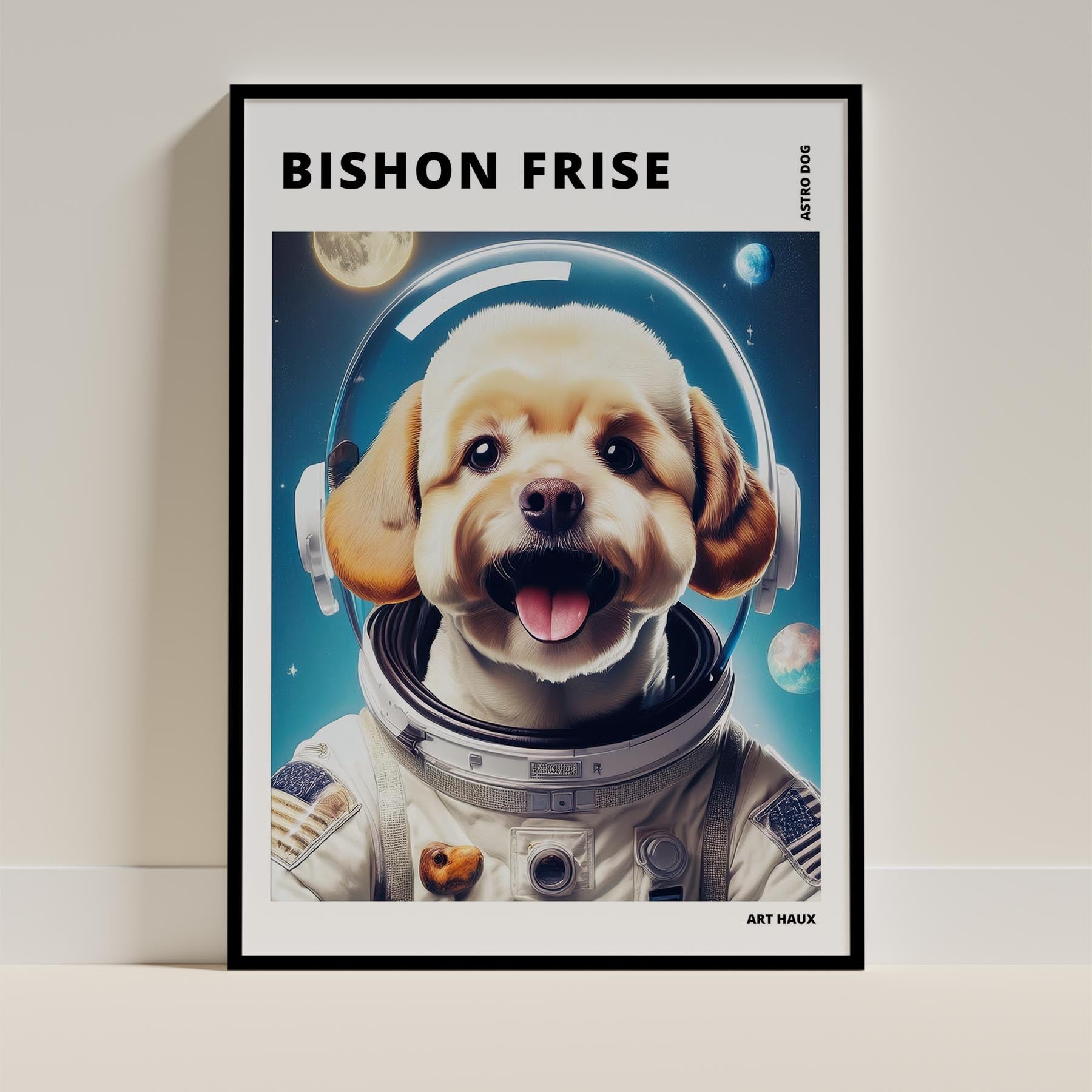 Bichon Frise Astronaut Dog Series with Text Astro Dog image 11
