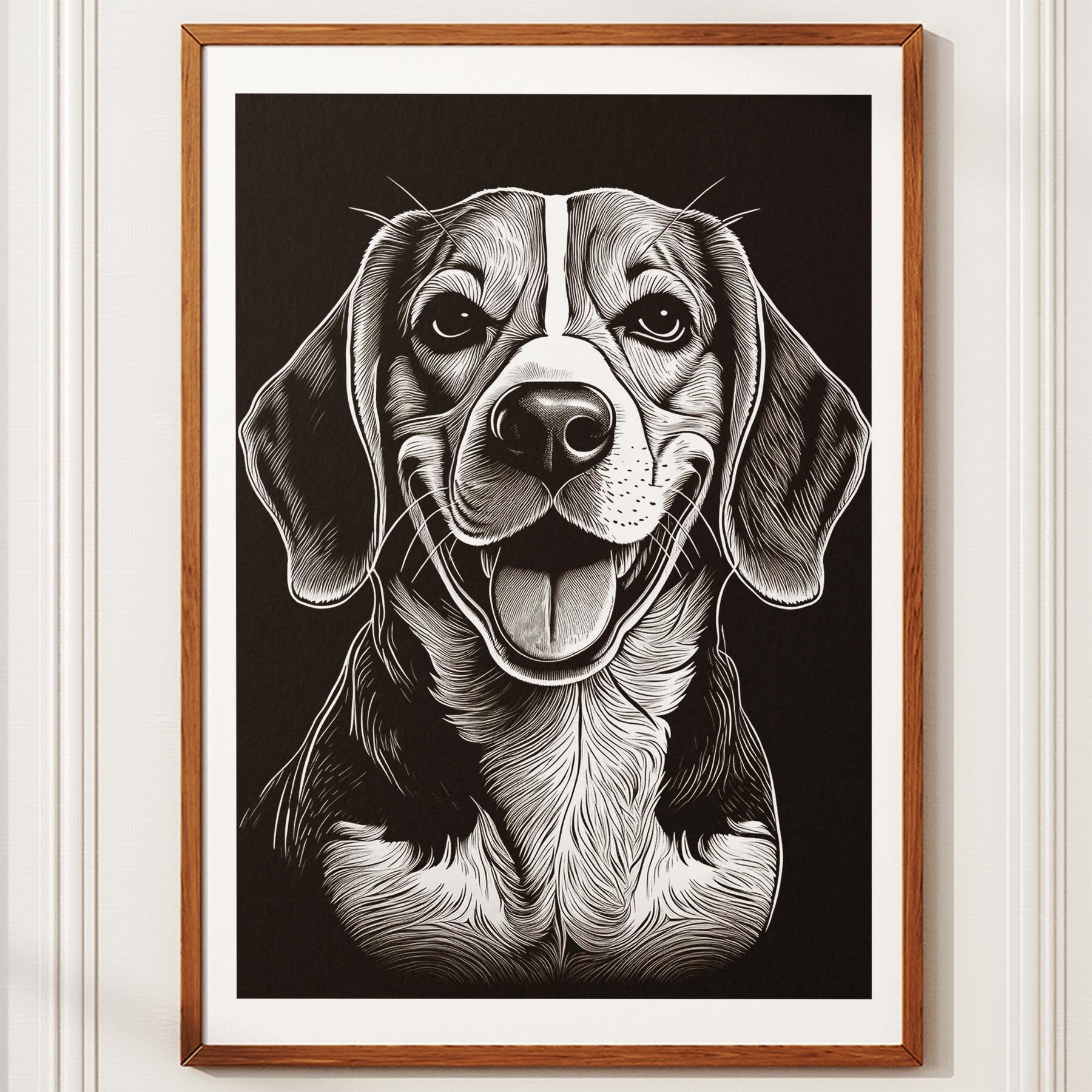 Beagle Line Dog Series in Black and White image 10