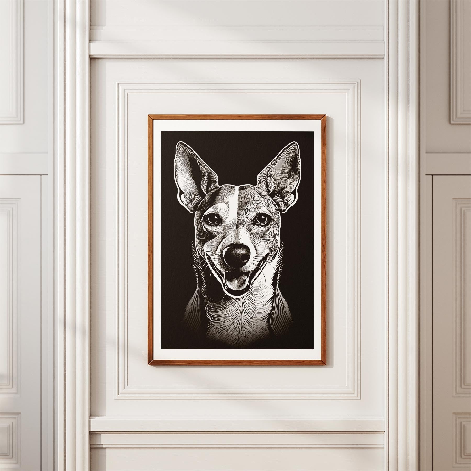 Whippet Line Dog Series in Black and White image 3