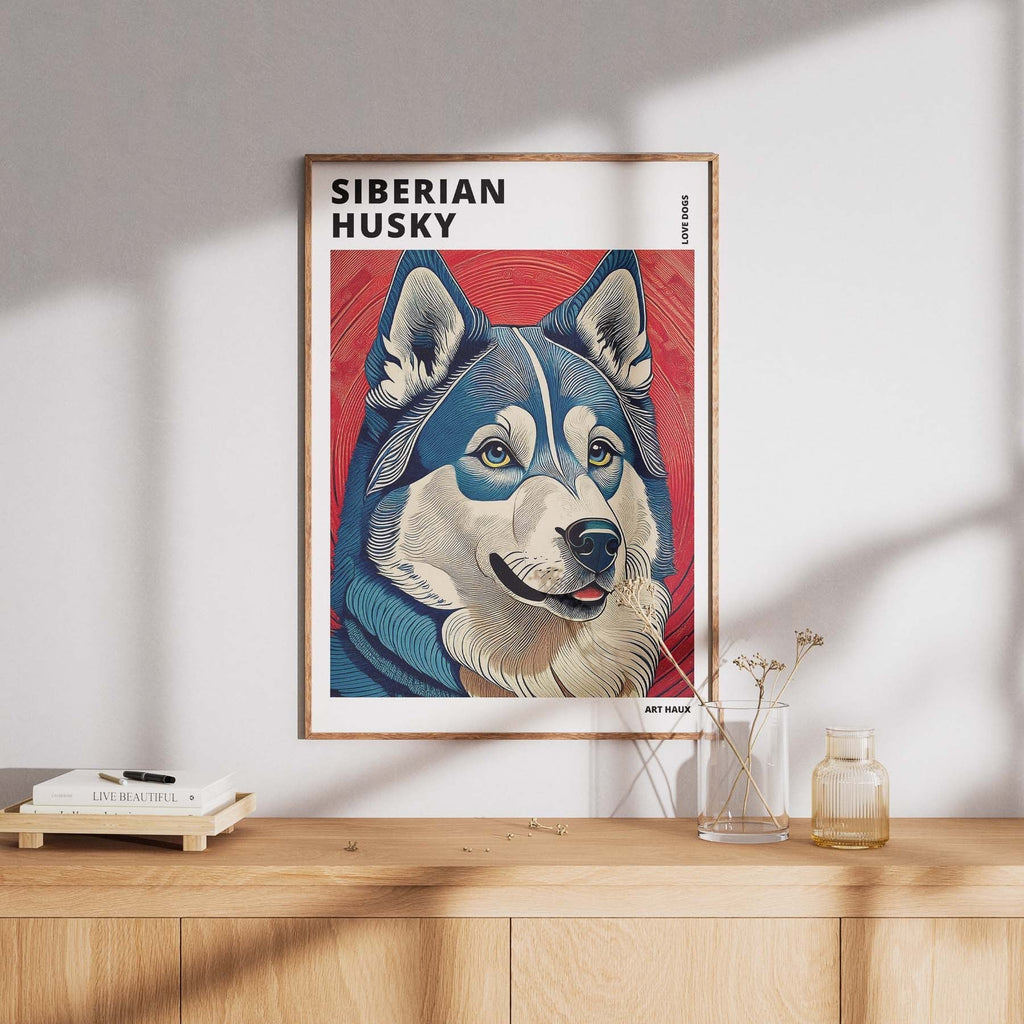 Siberian Husky Hokusai Japanese Inspired Dog Series with Text image 7