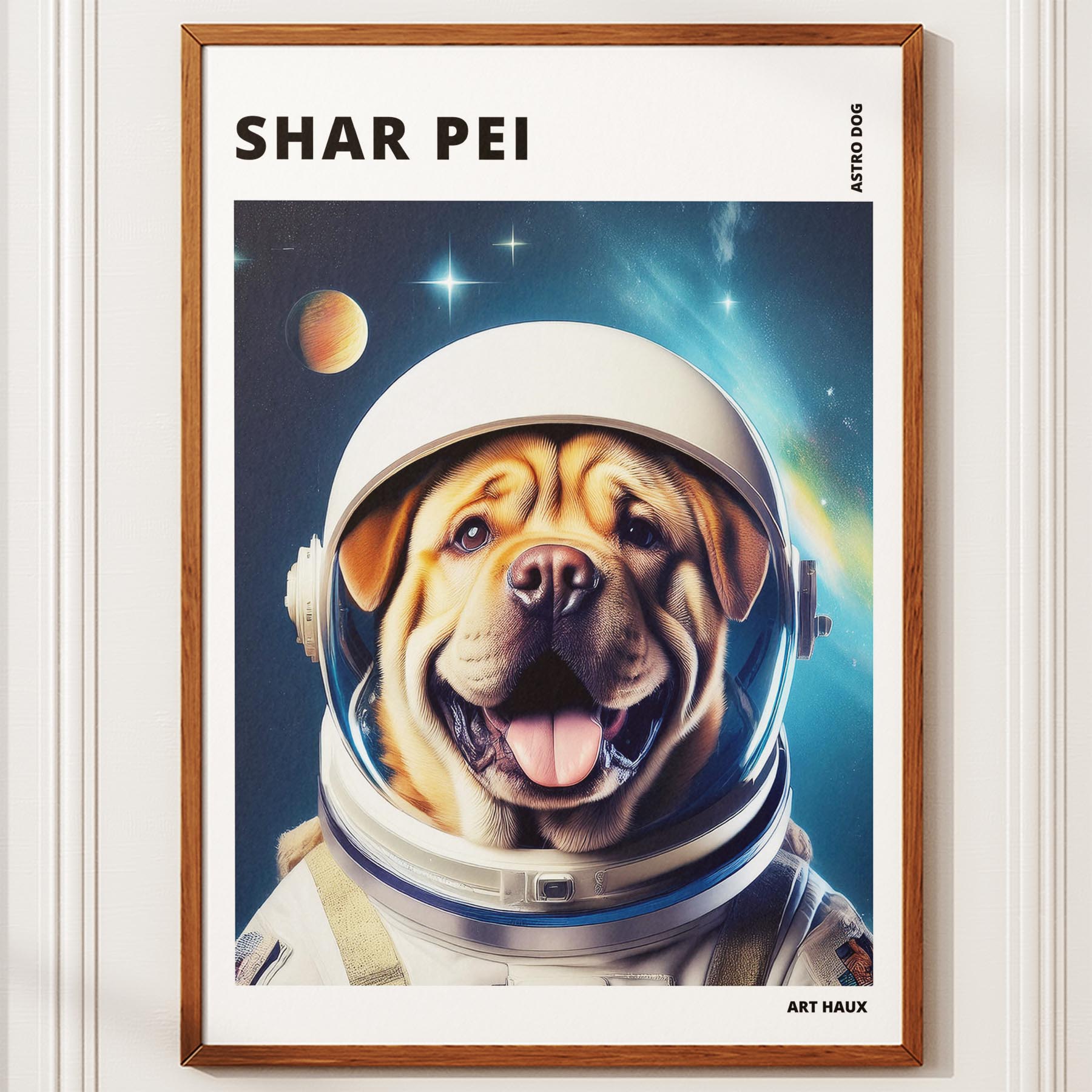 Shar Pei Astronaut Dog Series with Text Astro Dog image 10