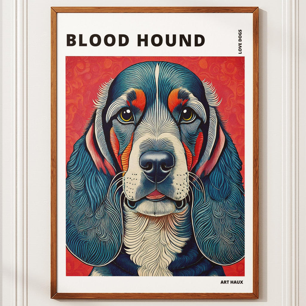 Bloodhound Hokusai Japanese Inspired Dog Series with Text image 9