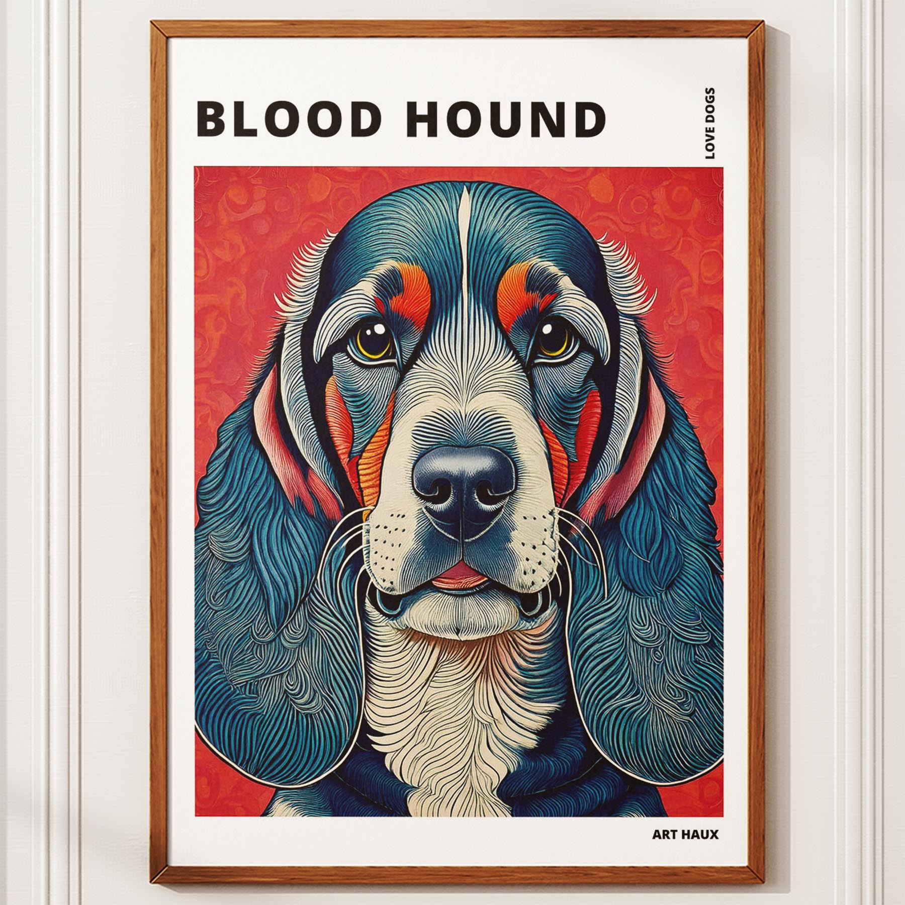 Bloodhound Hokusai Japanese Inspired Dog Series with Text image 9