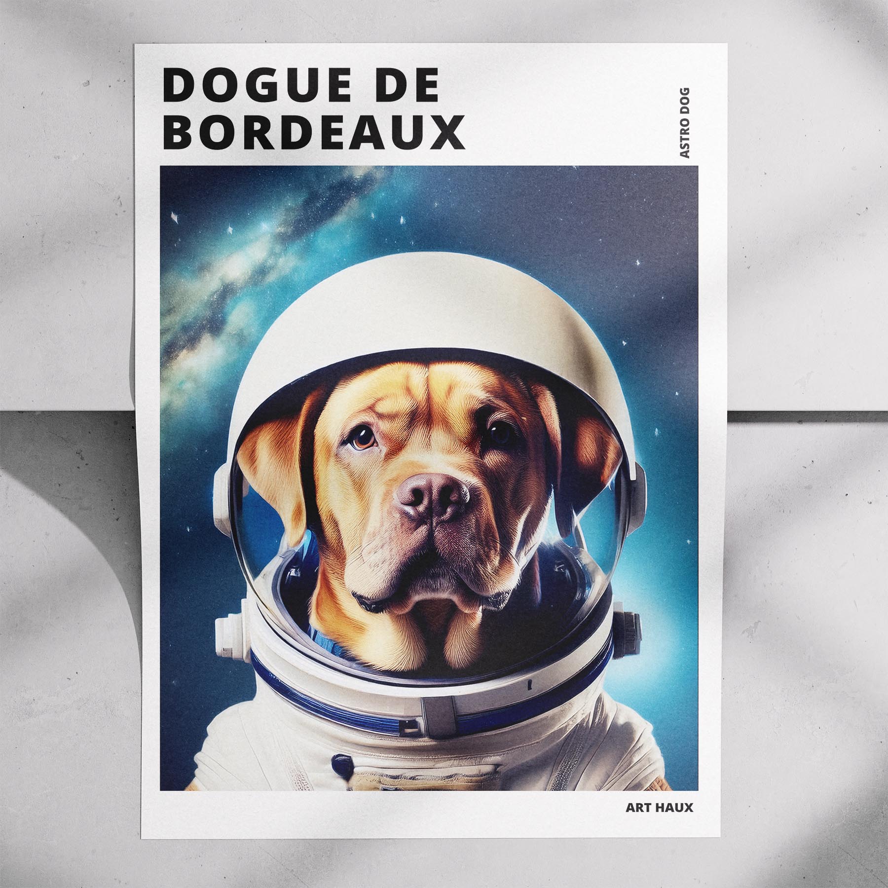 Dogue de Bordeaux Astronaut Dog Series with Text Astro Dog image 7