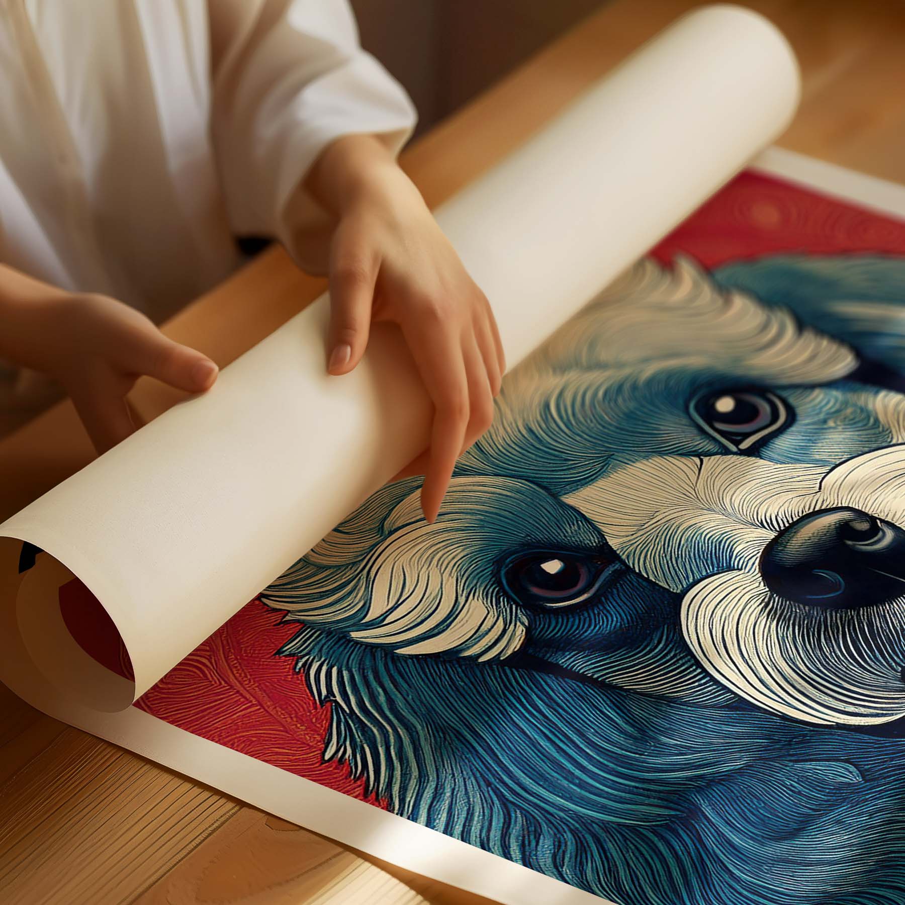 Poodle Hokusai Japanese Inspired Dog Series with Text image 1