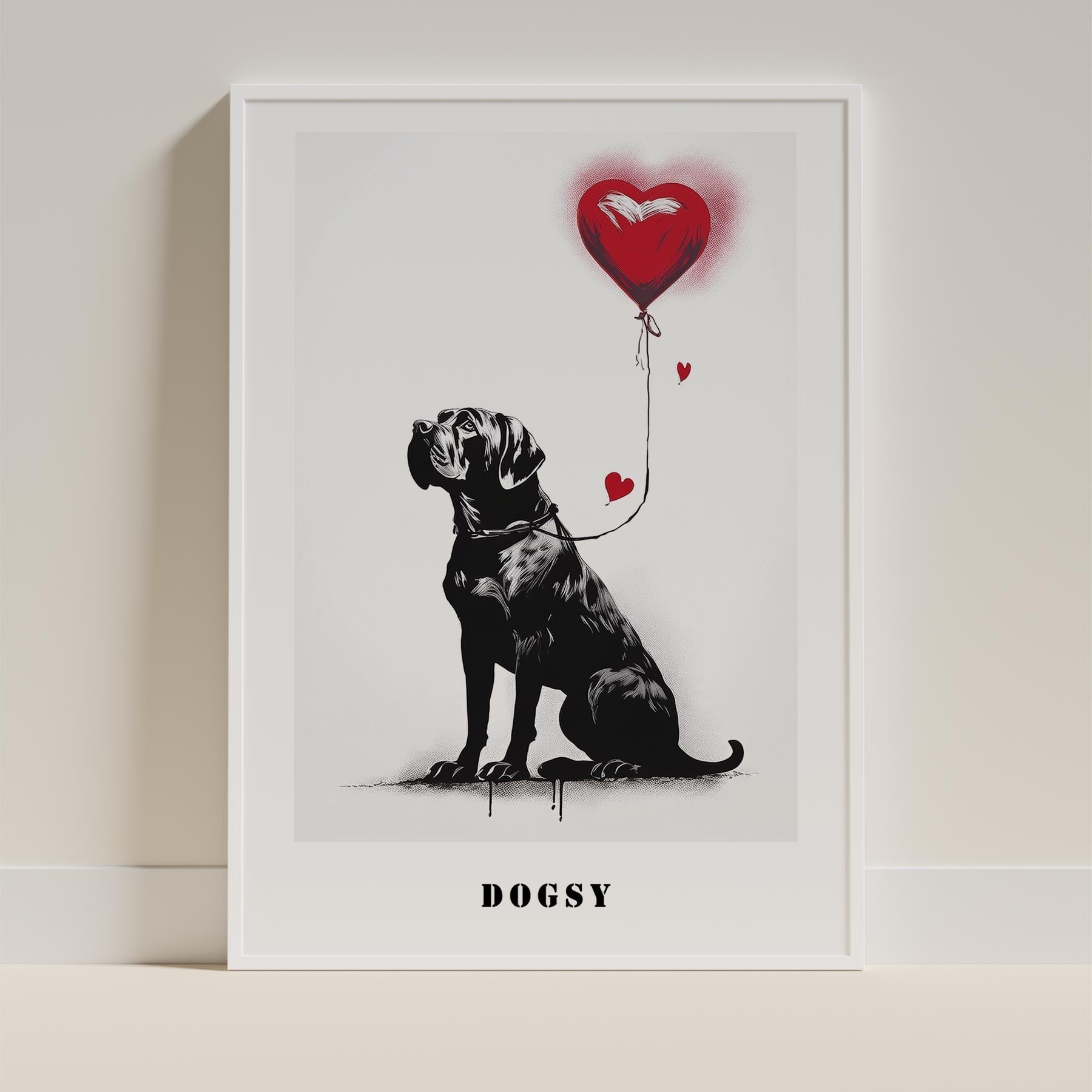 Dogue de Bordeaux DOGSY Series inspired by the Art of Banksy with text Dogsy image 9