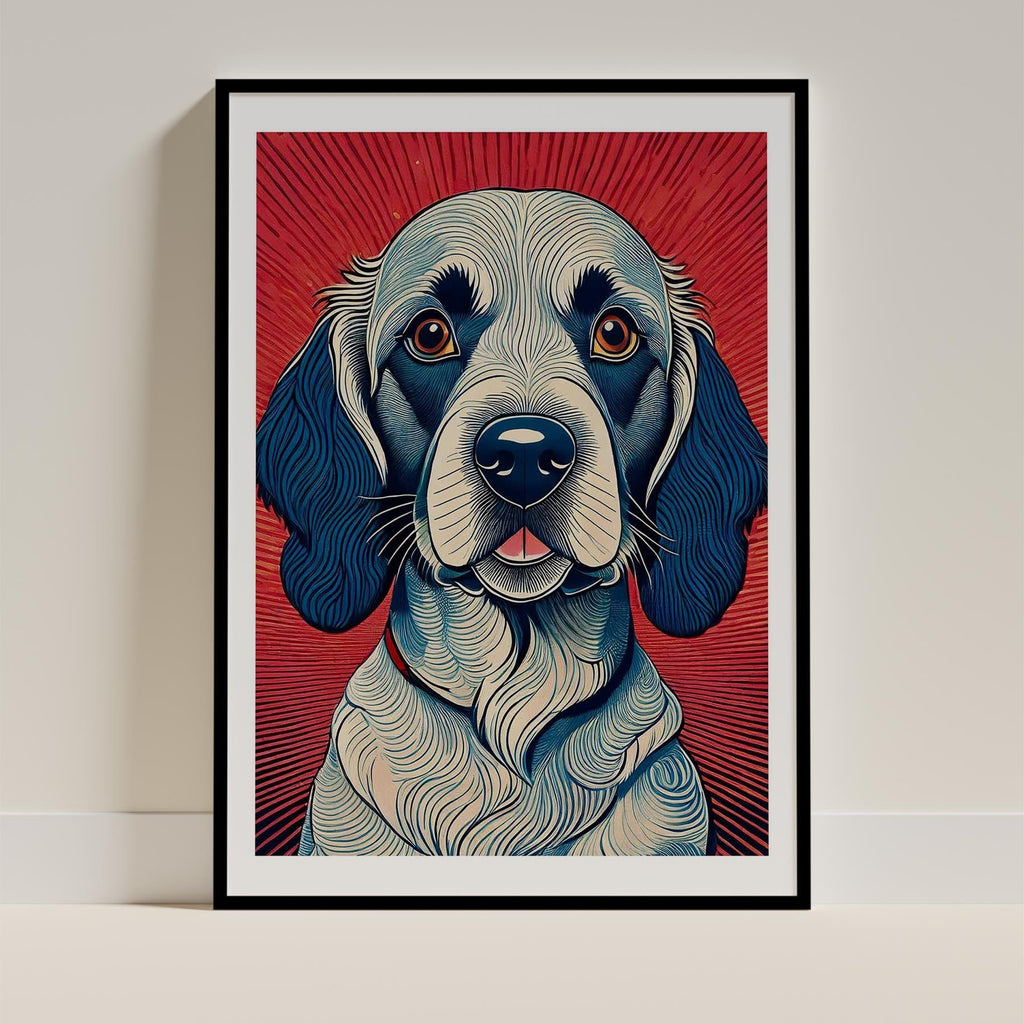 English Setter Hokusai Japanese Inspired Dog Series image 0