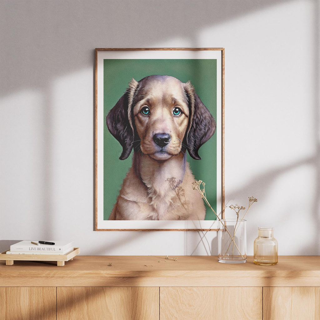 Curly Coated Retriever Green Painted Series image 8
