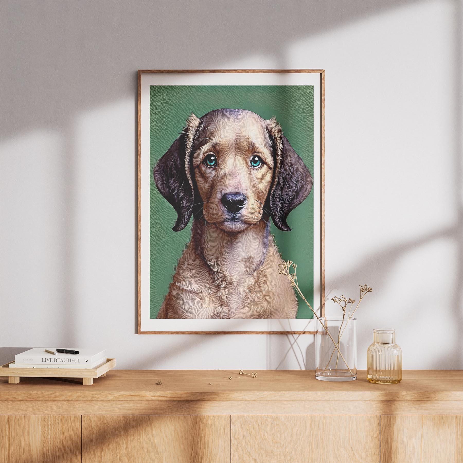 Curly Coated Retriever Green Painted Series image 8