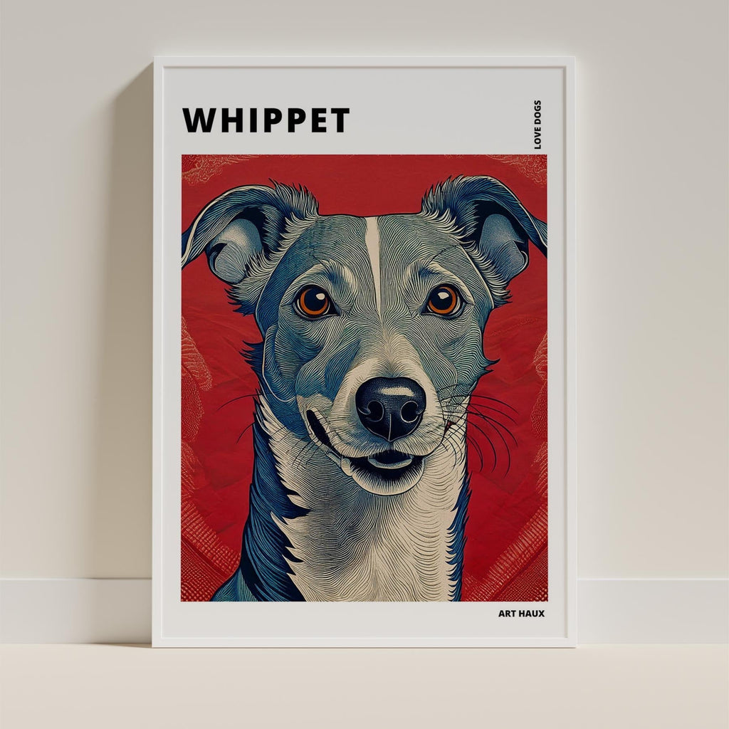 Whippet Hokusai Japanese Inspired Dog Series with Text image 8