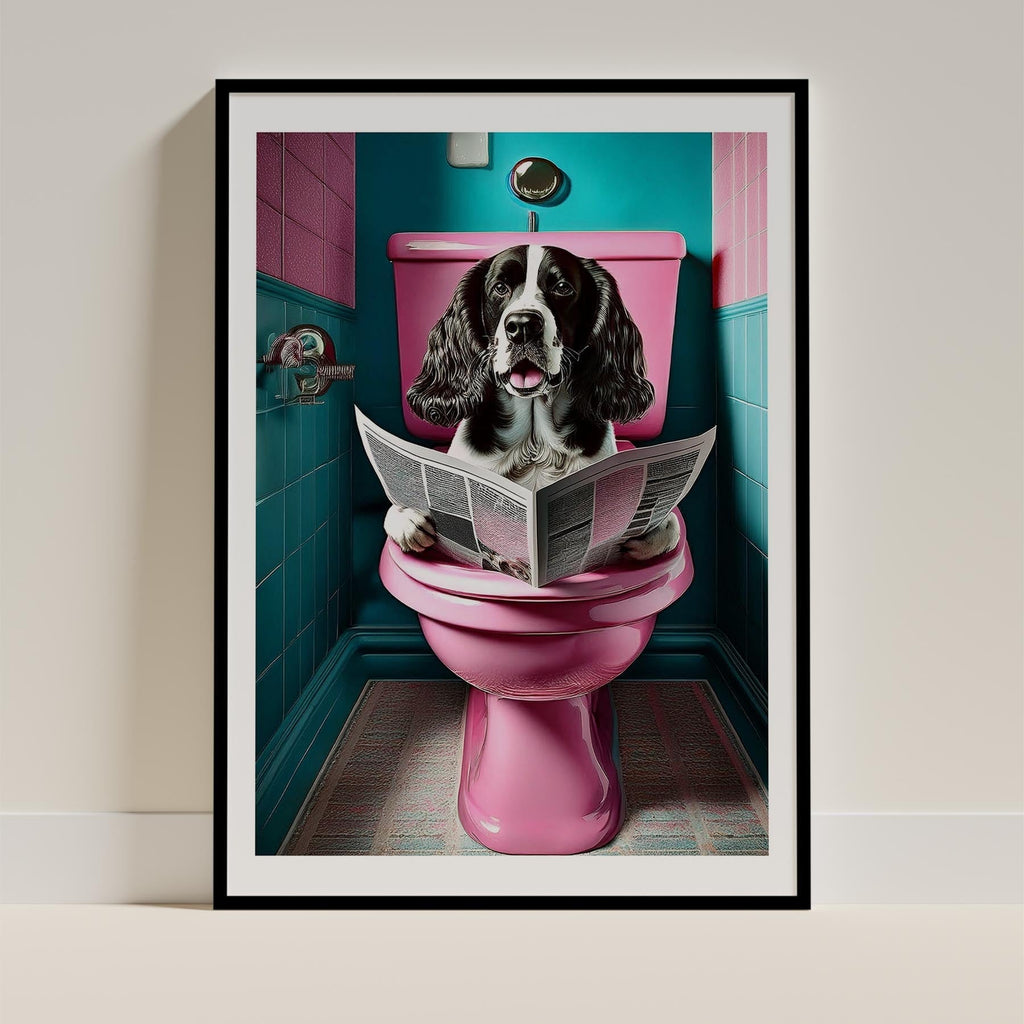 English Springer Spaniel Toilet Dogs PInk and Turquise image 0