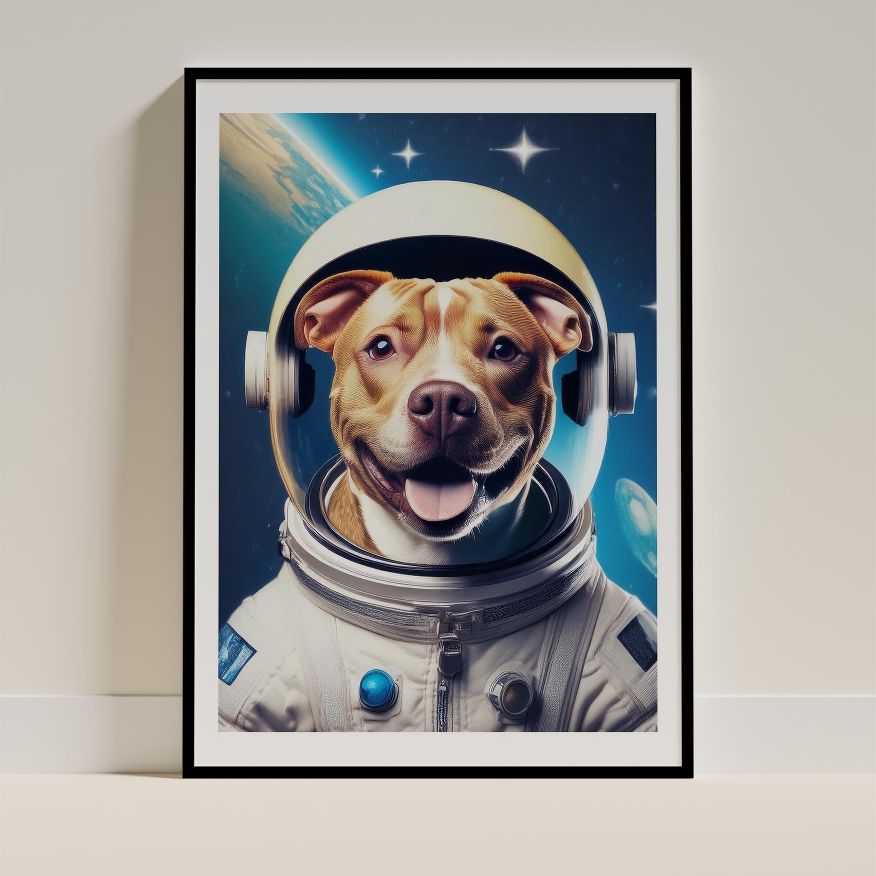 American Pitbull Terrier Astronaut Dog Series image 11