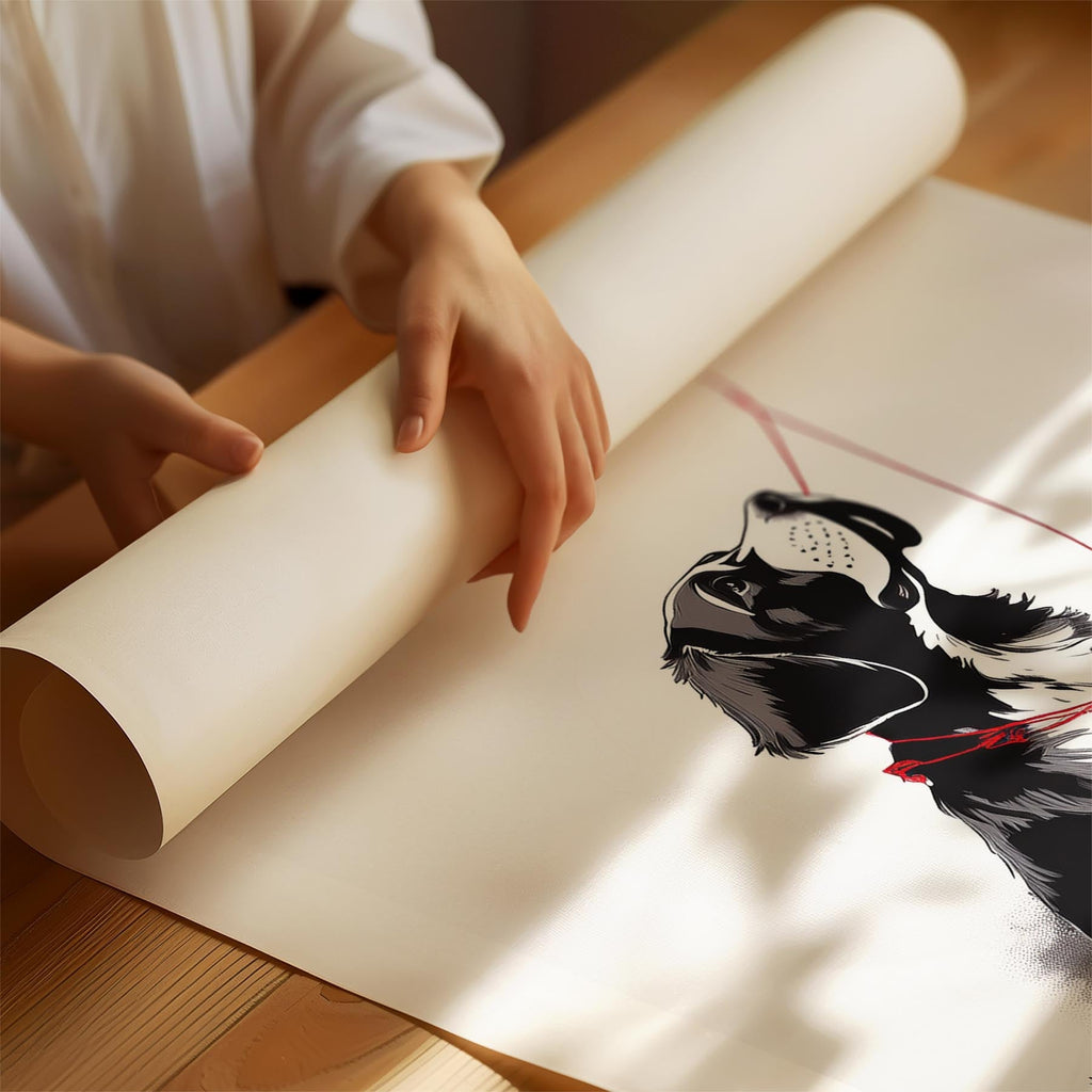 Saint Bernard DOGSY Series inspired by the Art of Banksy with text Dogsy image 1