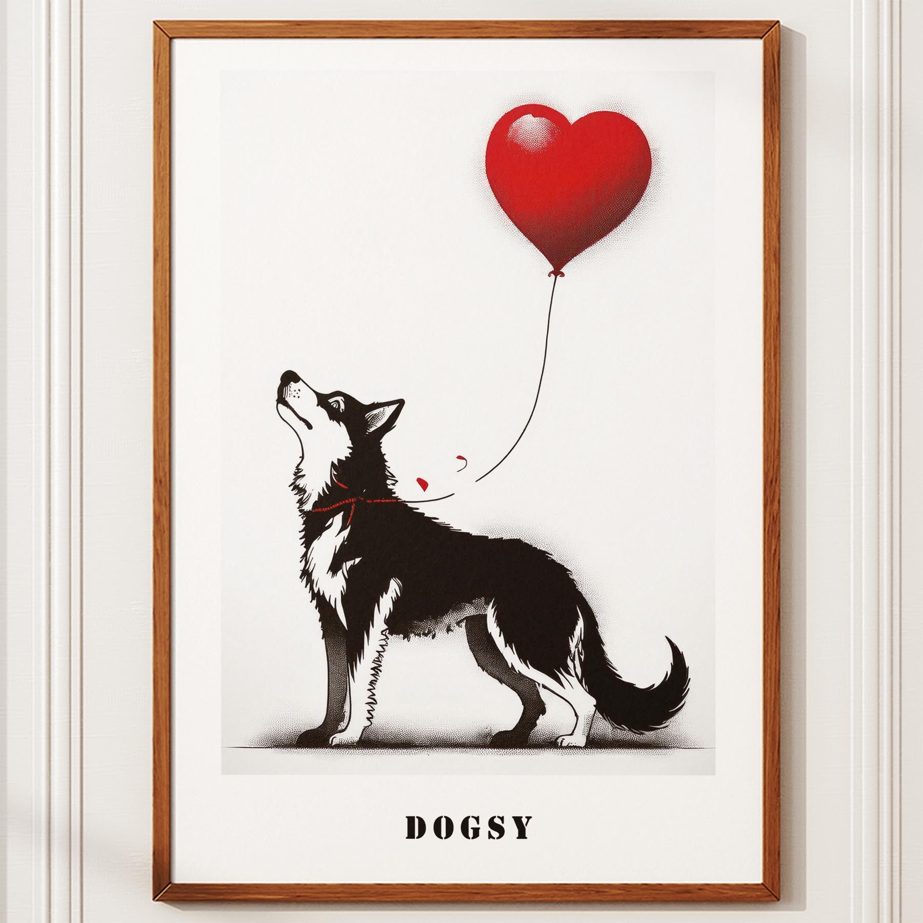 Siberian Husky DOGSY Series inspired by the Art of Banksy with text Dogsy image 10