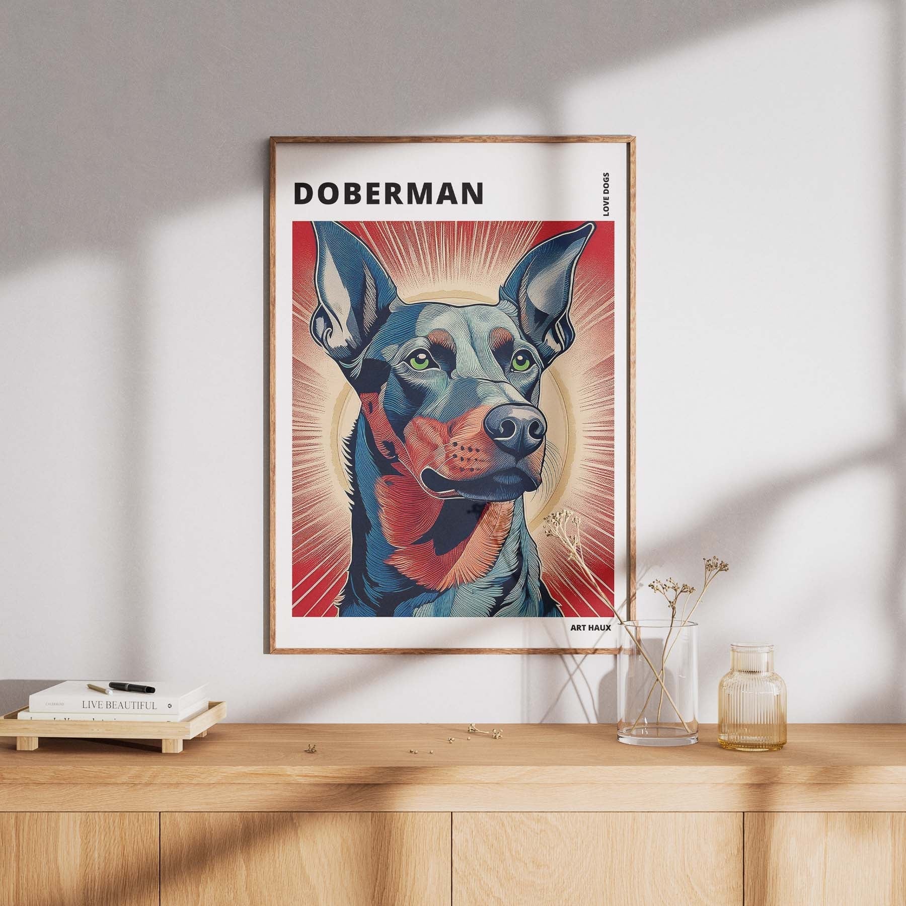 Doberman Hokusai Japanese Inspired Dog Series with Text image 7