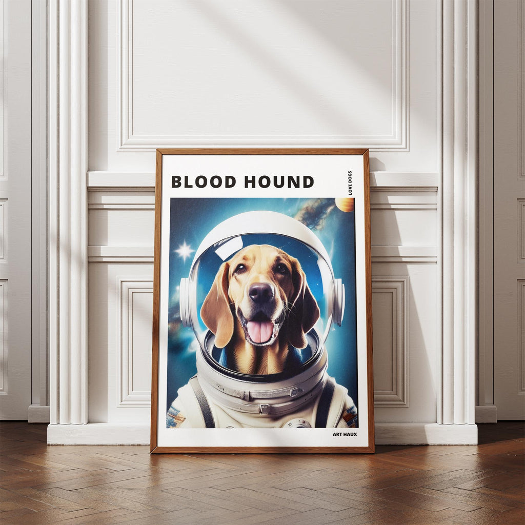 Bloodhound Astronaut Dog Series with Text Astro Dog image 4