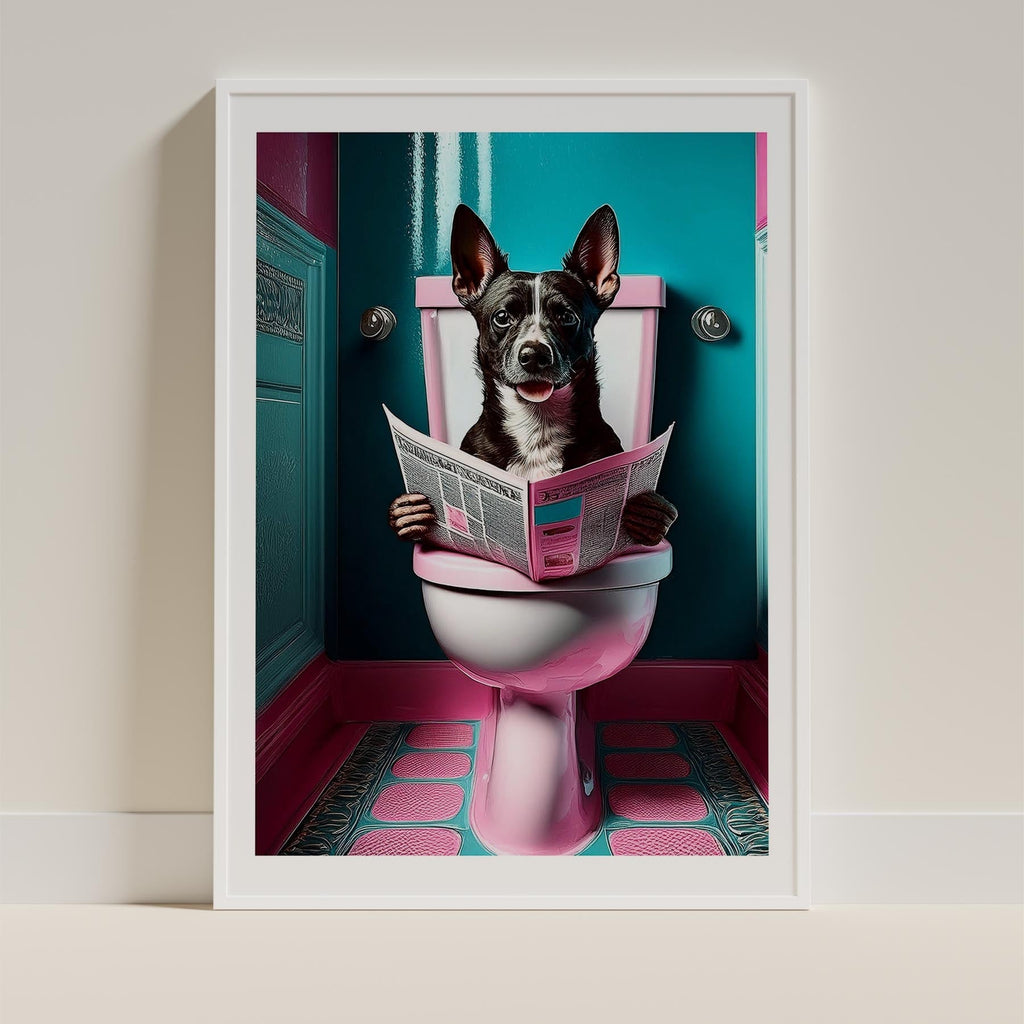 Australian Terrier Toilet Dogs PInk and Turquise image 9