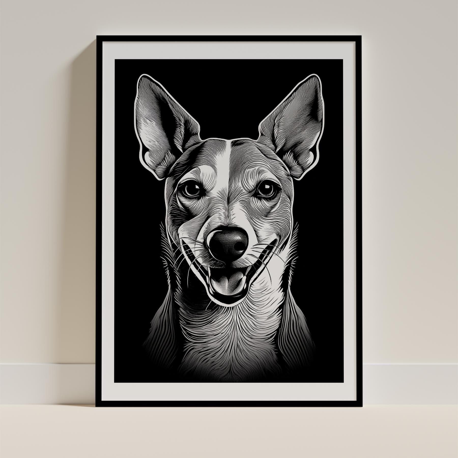 Whippet Line Dog Series in Black and White image 0