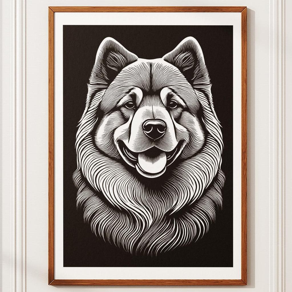 Chow Chow Line Dog Series in Black and White image 10