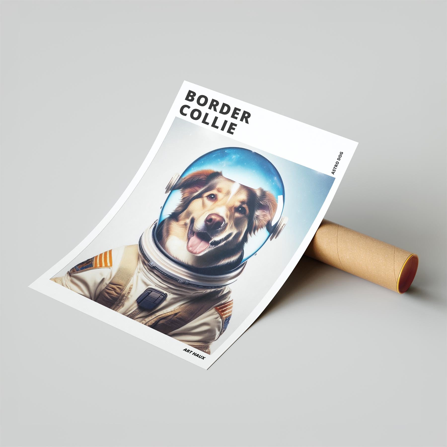 Border Collie Astronaut Dog Series with Text Astro Dog image 6