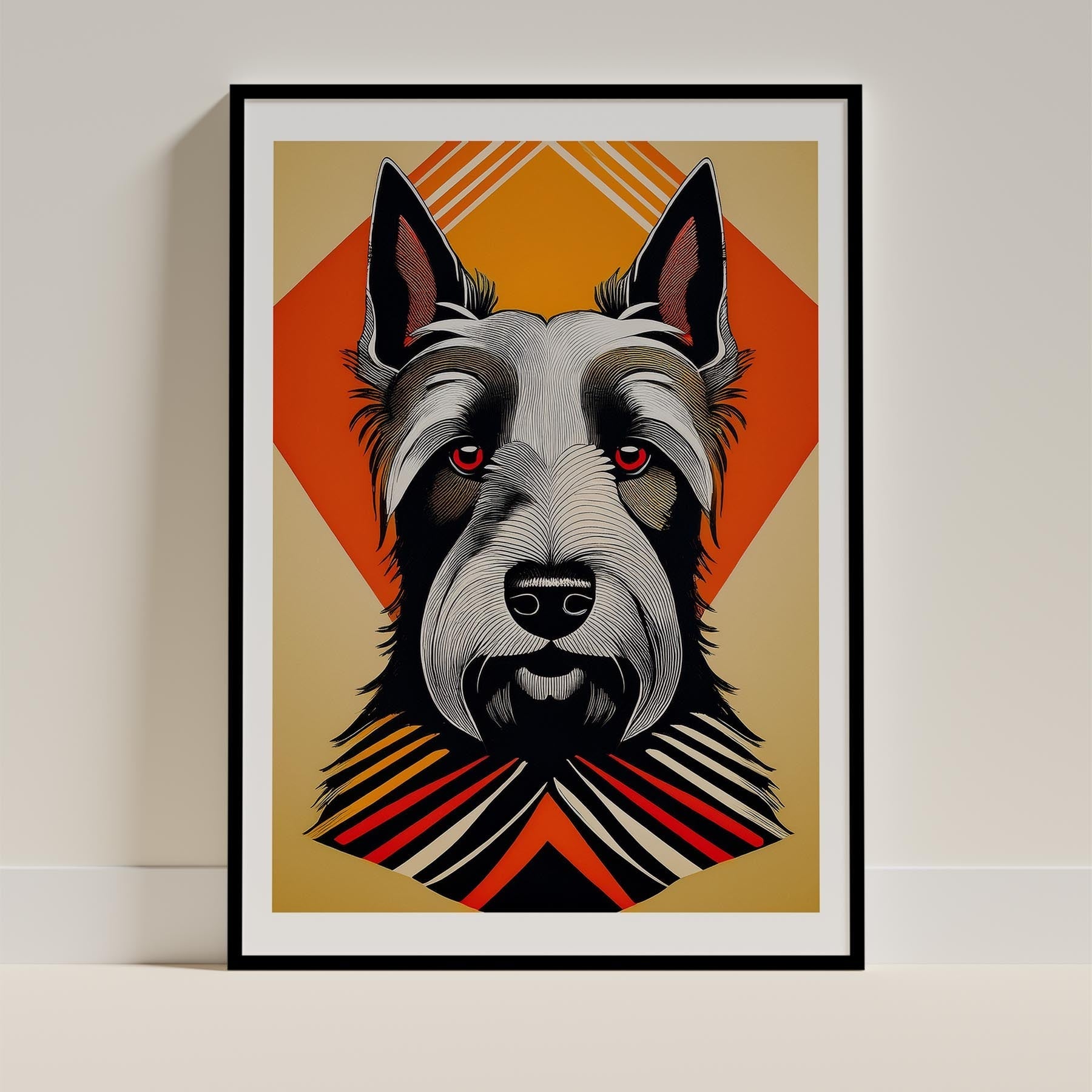 Scottish Terrier Geometric Orange Series image 0