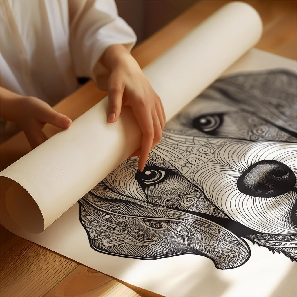 Groodle Mandala Black and White Dog Series image 1