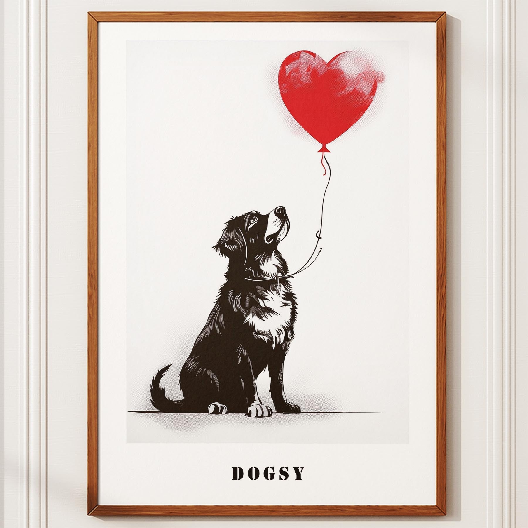 Bernese Mountain Dog DOGSY Series inspired by the Art of Banksy with text Dogsy image 10