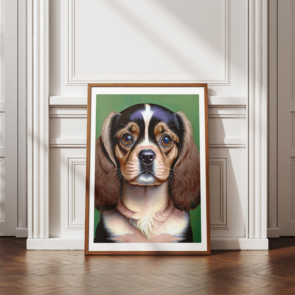 Cavalier Spaniel Green Painted Series image 4
