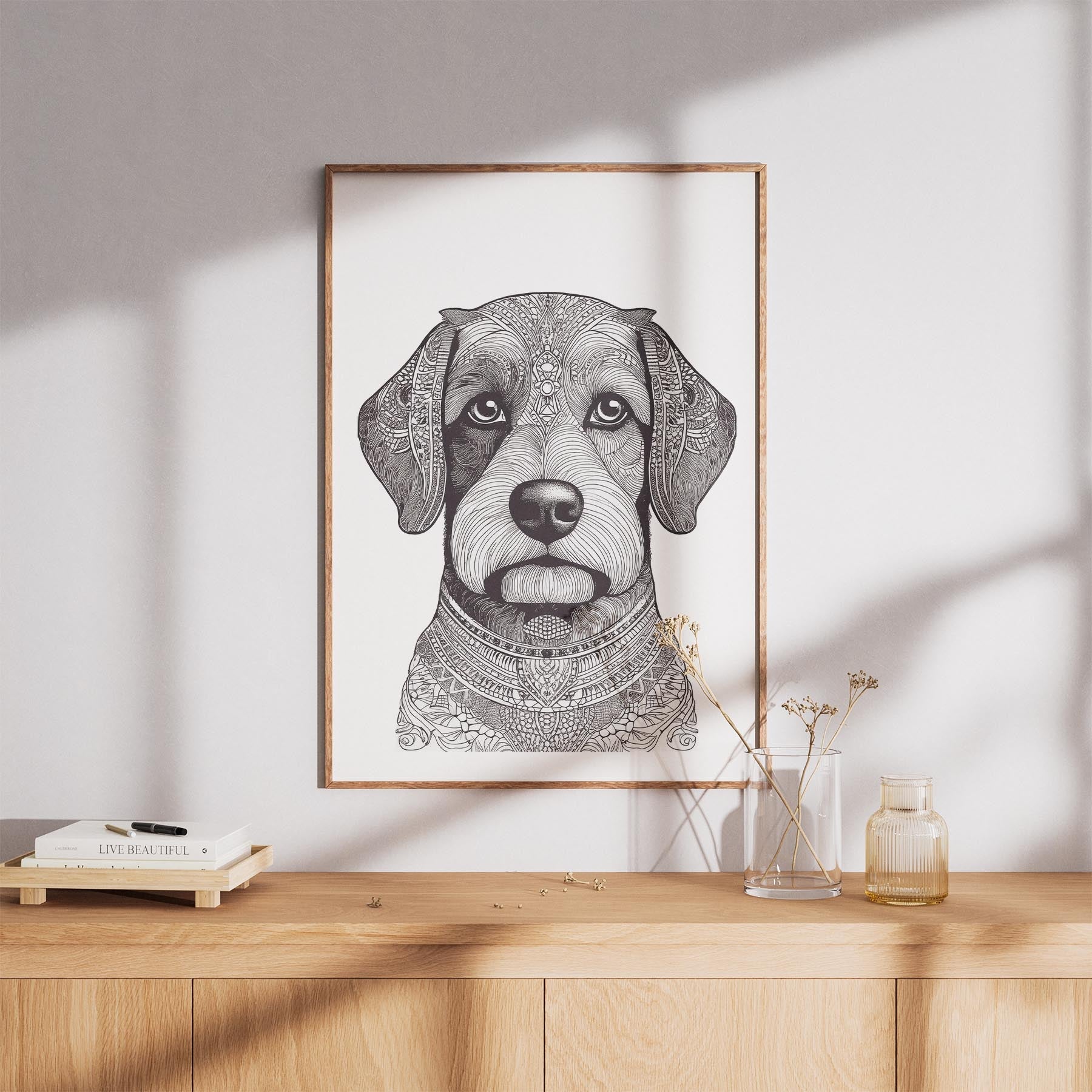 Havanese Mandala Black and White Dog Series image 8