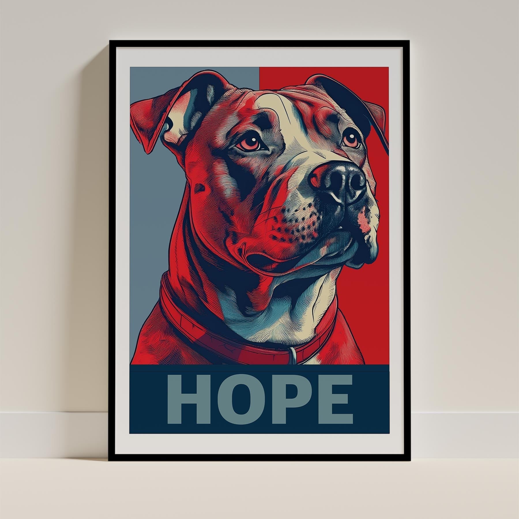 Staffordshire Bull Terrier HOPE Series Inspired by the Obama Poster image 0