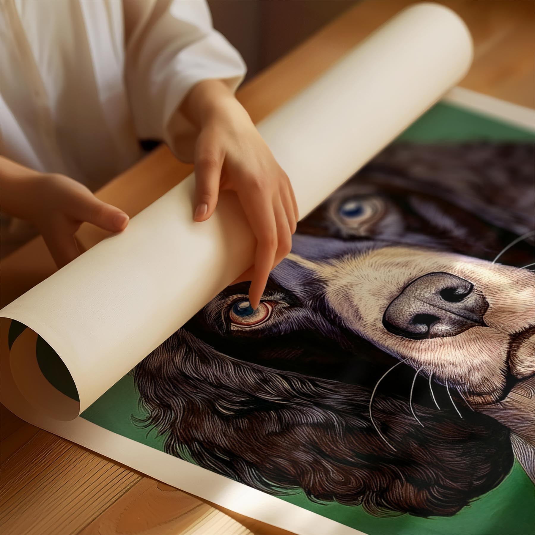 English Springer Spaniel Green Painted Series image 1