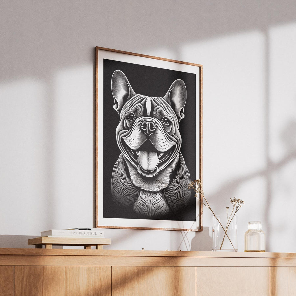 Bulldog Line Dog Series in Black and White image 5