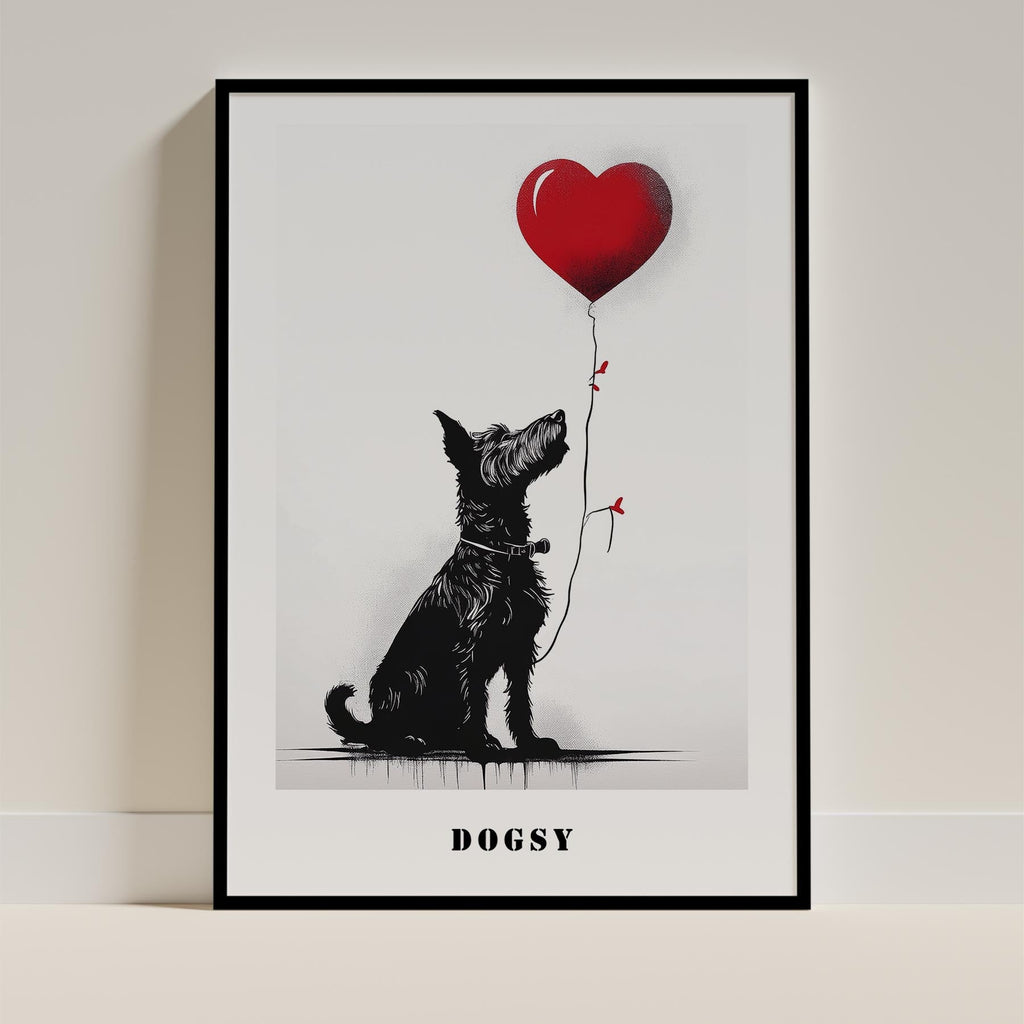 Fox Terrier DOGSY Series inspired by the Art of Banksy with text Dogsy image 0