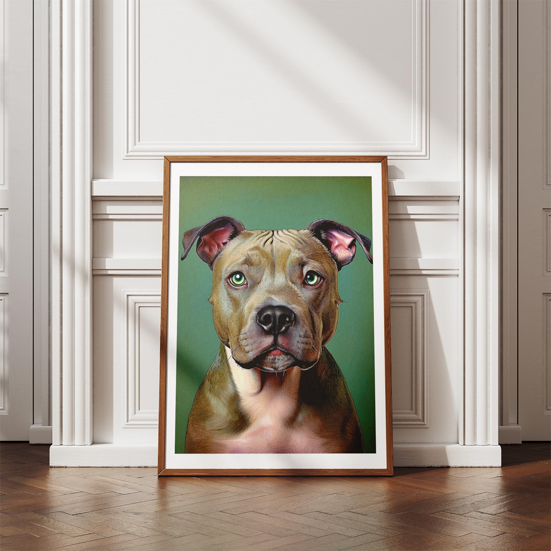 Staffordshire Bull Terrier Green Painted Series image 4