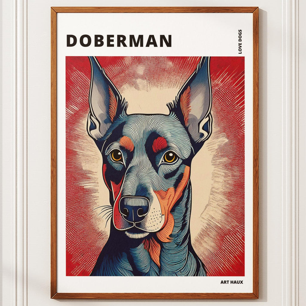 Doberman Hokusai Japanese Inspired Dog Series with Text image 9