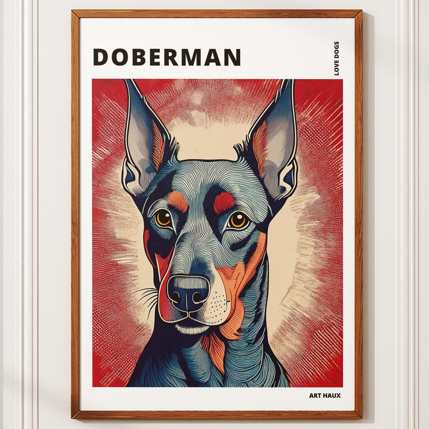 Doberman Hokusai Japanese Inspired Dog Series with Text image 9