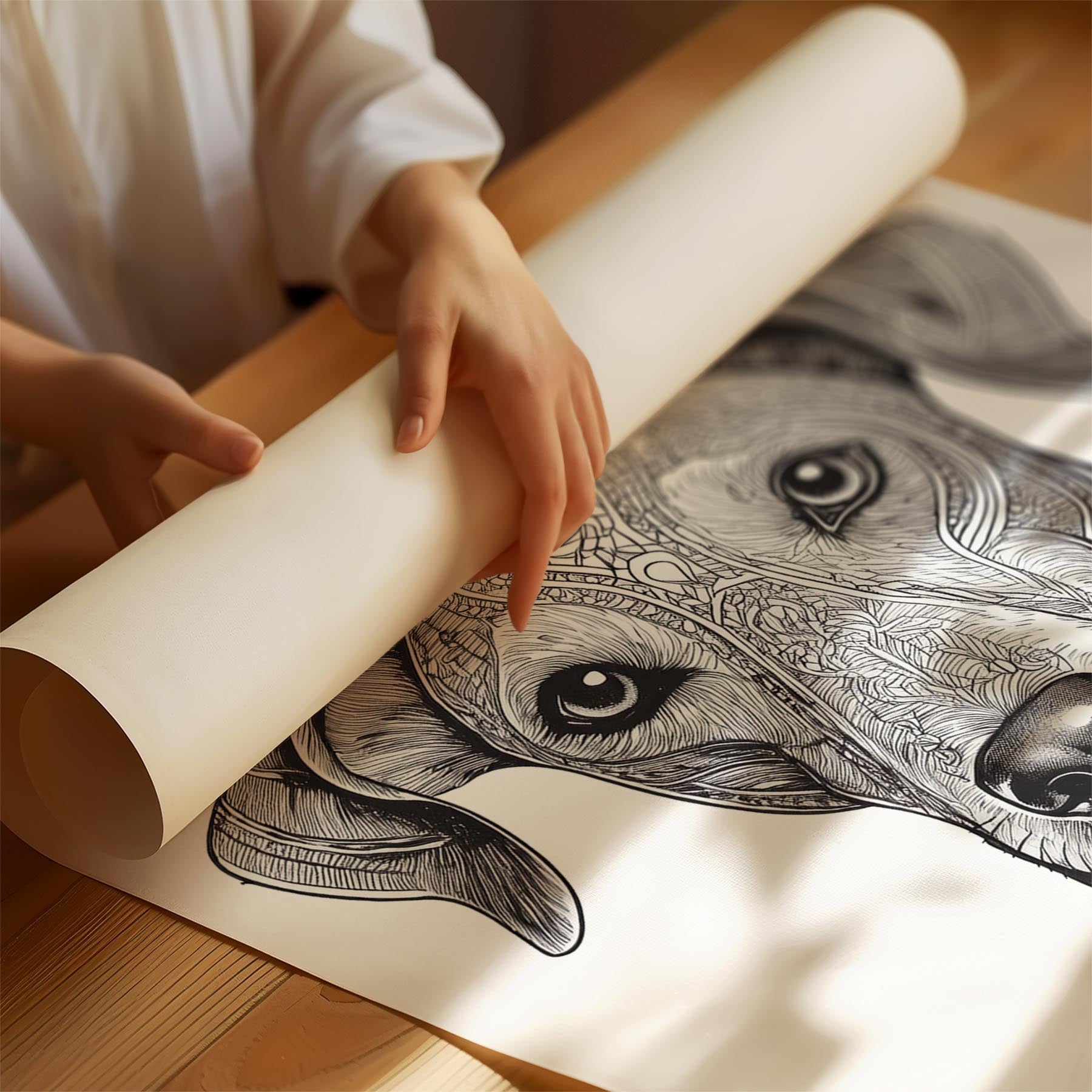 Greyhound Mandala Black and White Dog Series image 1