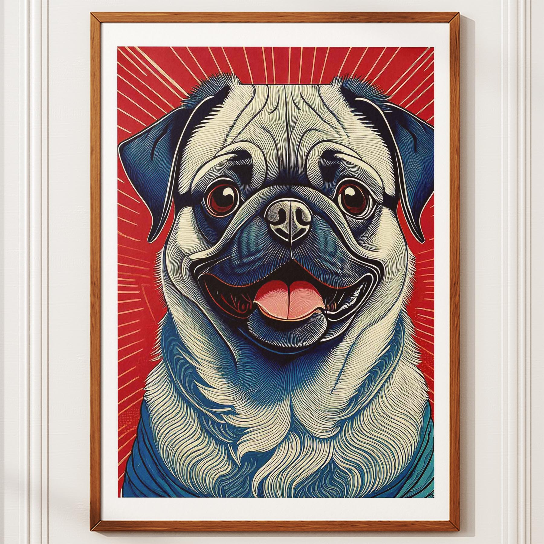 Pug Hokusai Japanese Inspired Dog Series image 10