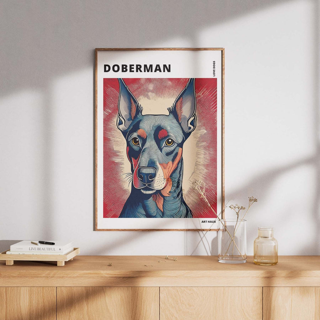 Doberman Hokusai Japanese Inspired Dog Series with Text image 7