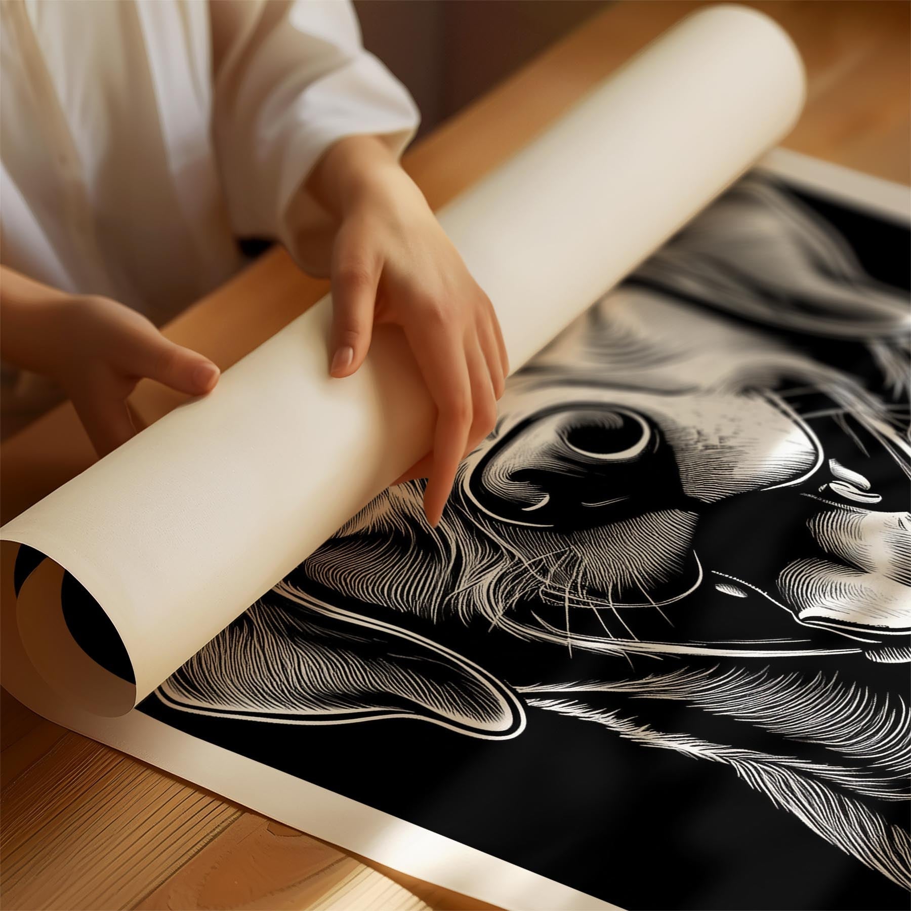 Labrador Retriever Line Dog Series in Black and White image 1