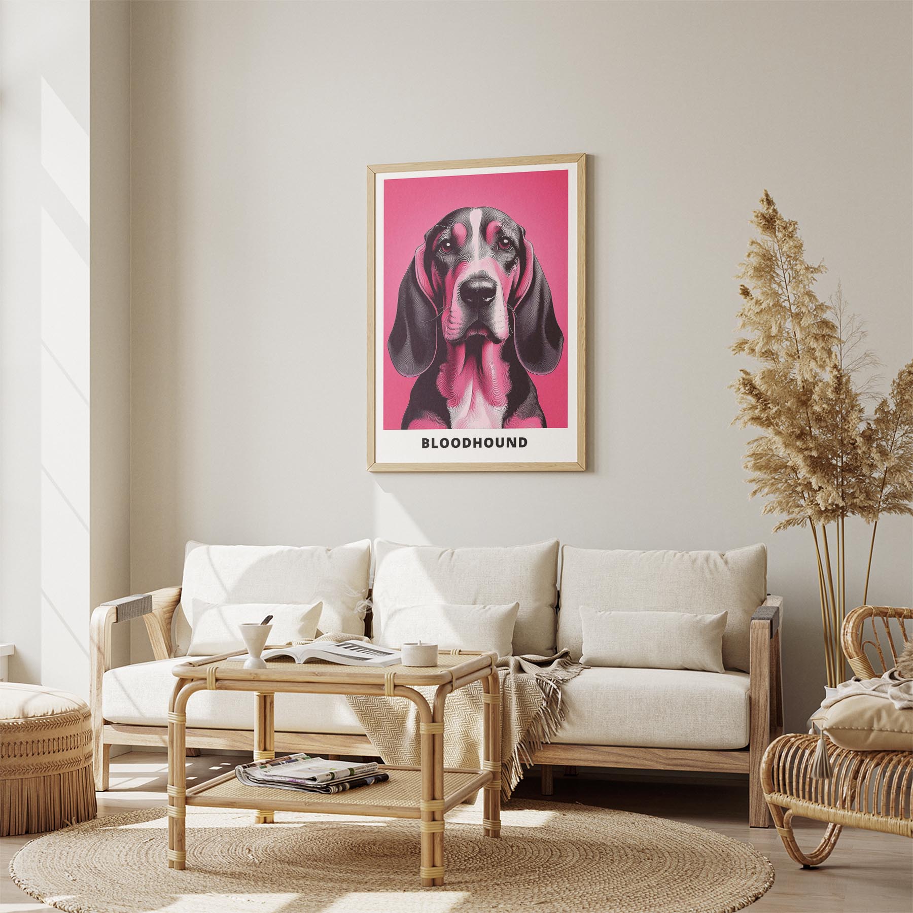 Bloodhound Pink and Black Dog Series image 2