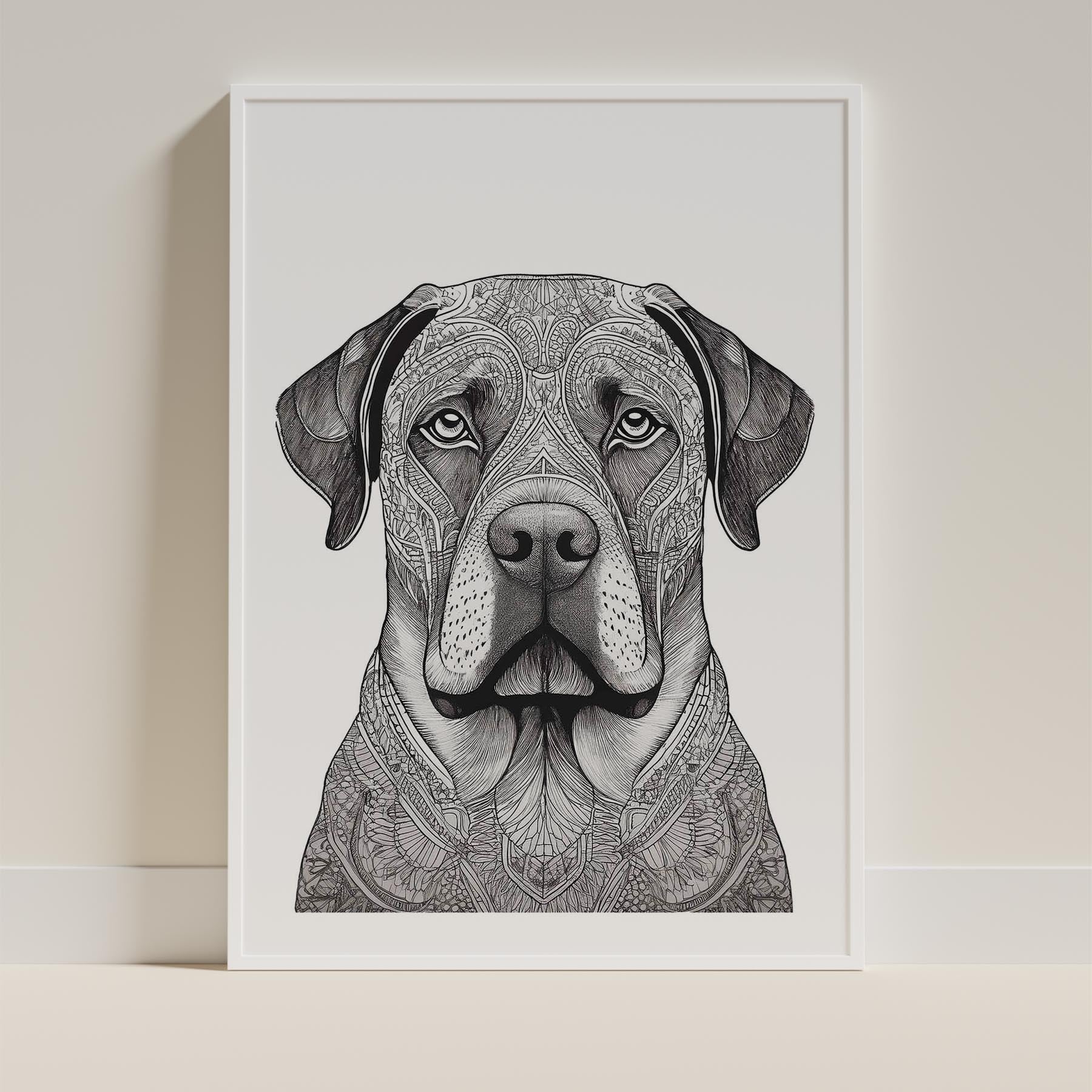 Mastiff Mandala Black and White Dog Series image 9