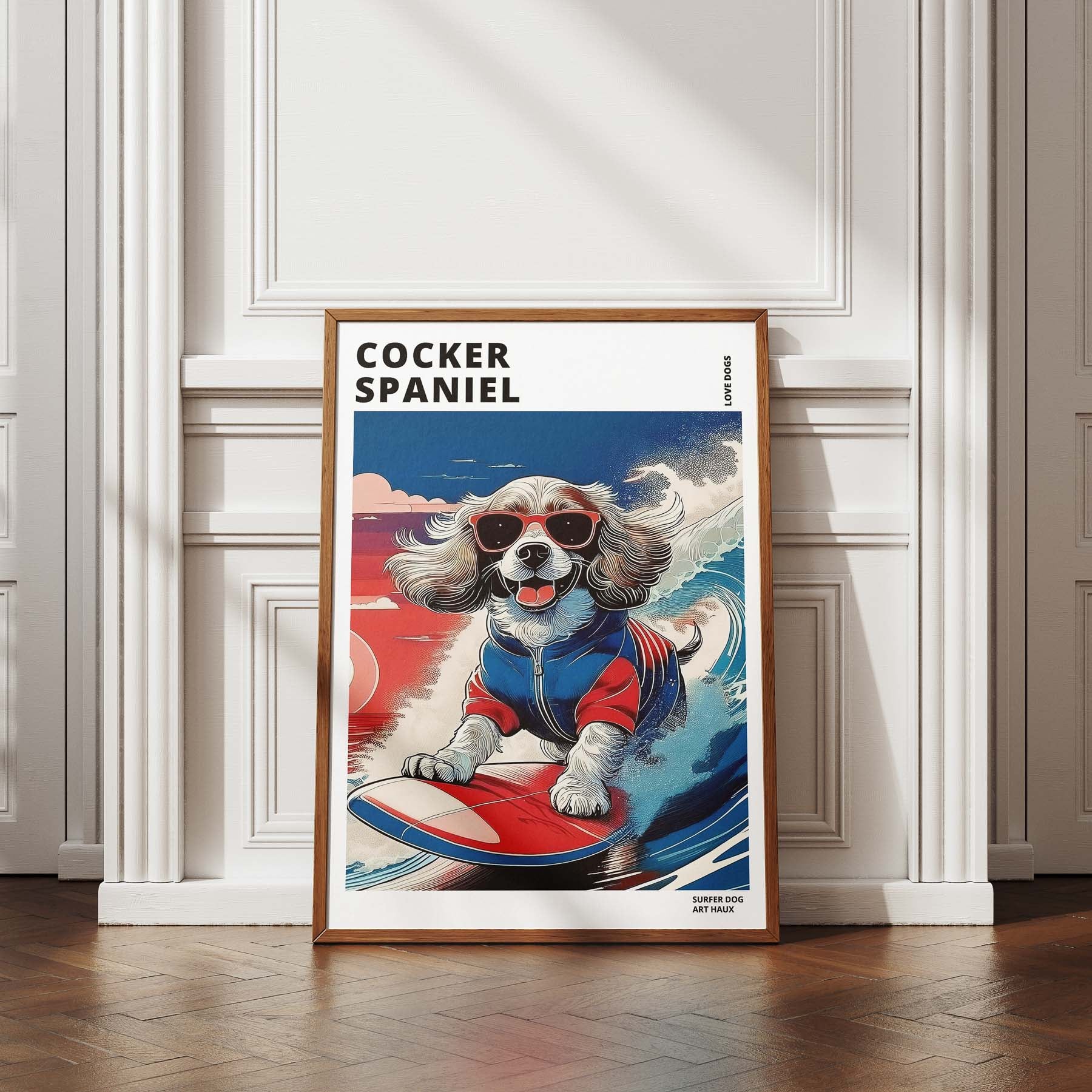 Cocker Spaniel Hokosai Surfer Dogs 1 image 4