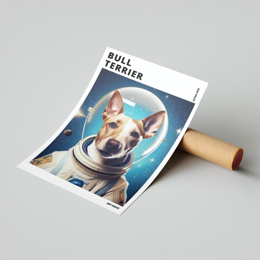 Bull Terrier Astronaut Dog Series with Text Astro Dog image 6