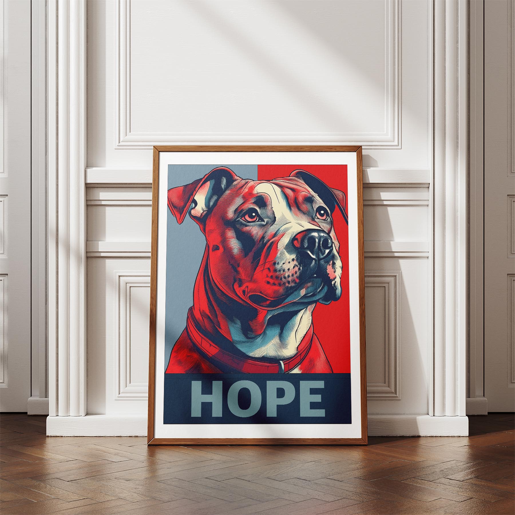 Staffordshire Bull Terrier HOPE Series Inspired by the Obama Poster image 4