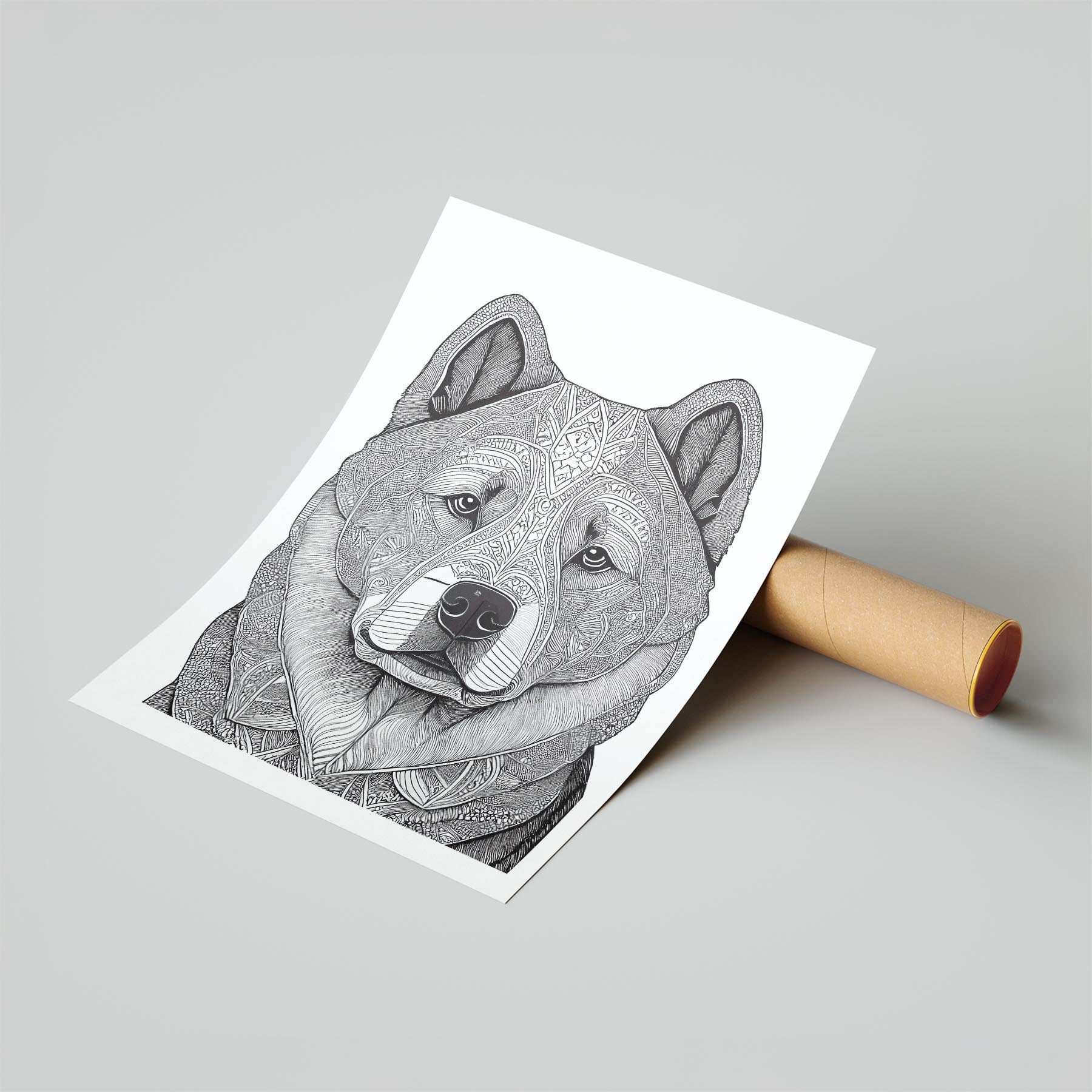 Chow Chow Mandala Black and White Dog Series image 6