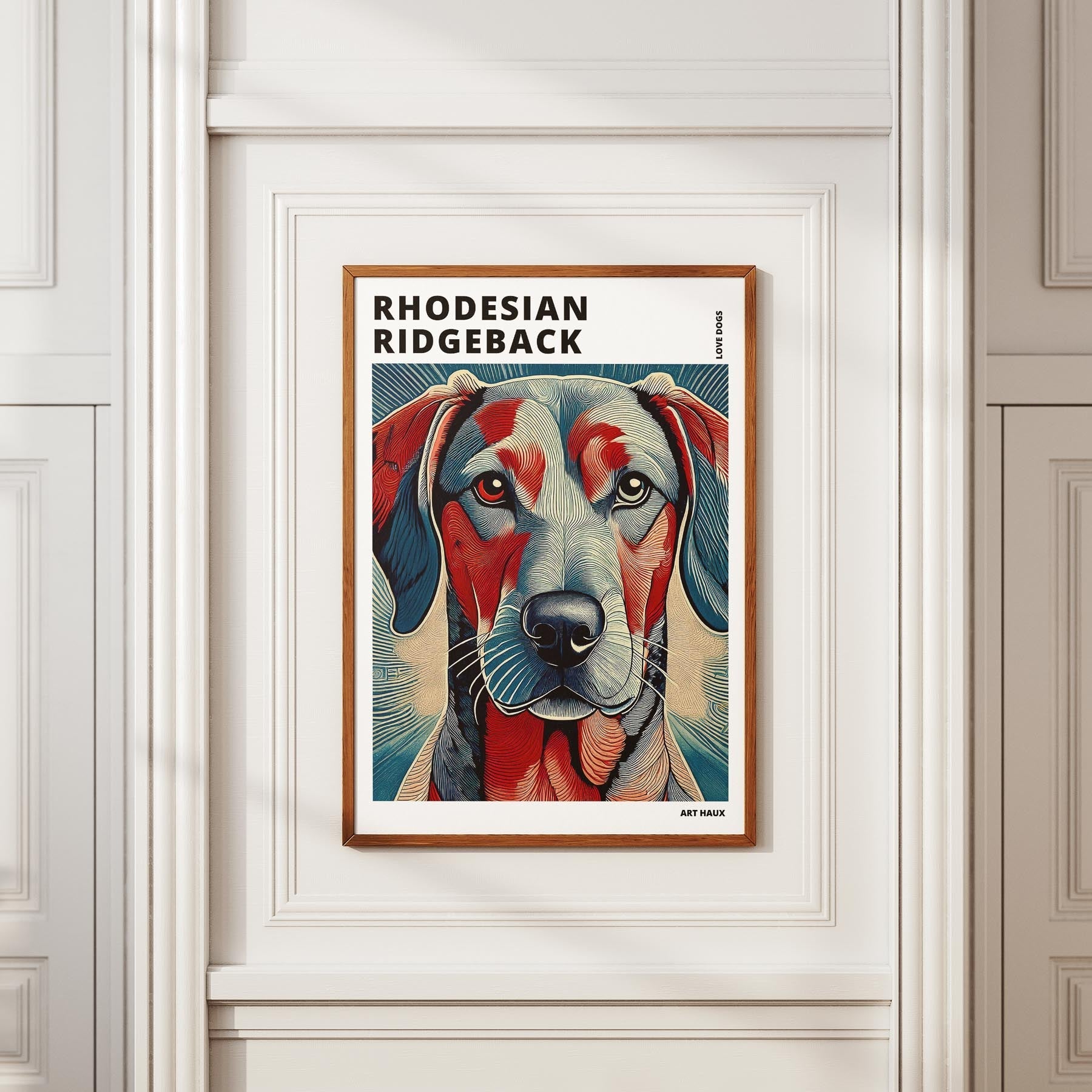Rhoedesian Ridgeback Hokusai Japanese Inspired Dog Series with Text image 3